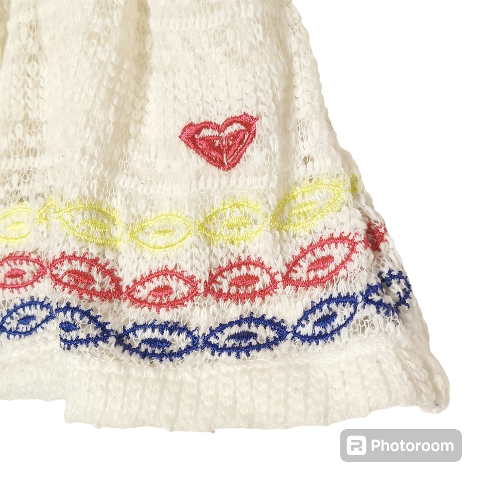 White with Colored Stitched Design Roxy Sundress - Picture 2 of 5